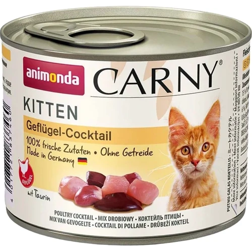 Вологий корм Carny Kitten Poultry Cocktail для кошенят з птицею 200г (4017721837460)