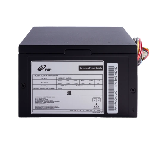 Блок питания FSP 400W (ATX-400PNR PRO): Форм-фактор ATX