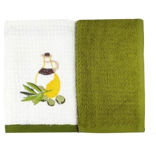Рушник HomeBrand Оливка набір для кухні 2 шт 40x60 см (60088)