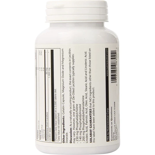 Solaray Lecithin, 1000 mg, 250 Capsules (SOR-08301): Форма выпуска Капсулы