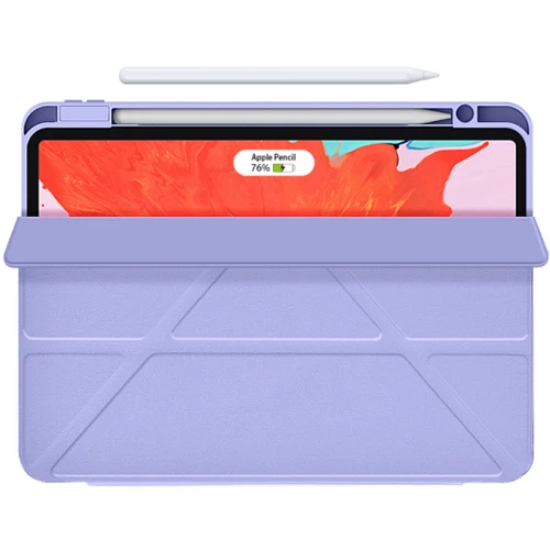 Аксессуар для iPad WIWU Defender Protective Case with Pencil holder Purple for iPad 10.2" 2019-2021/iPad Air 2019/Pro 10.5": Особенности режим автопробуждения/сна, защита спереди, сзади и в углах, Надежная защита от царапин и загрязнений, отделение для стилуса, Приятен на ощупь, Стильный внешний вид, Стильный дизайн, Складывается в под