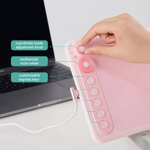 Графический планшет Parblo Intangbo X7 Pink (INTANGBOX7P): Формат поверхности A5