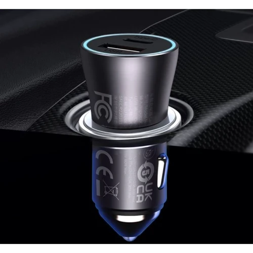 Зарядное устройство Baseus Car Charger USB+USB-C Golden Contactor 60W Blue (CGJM000103) фото 14