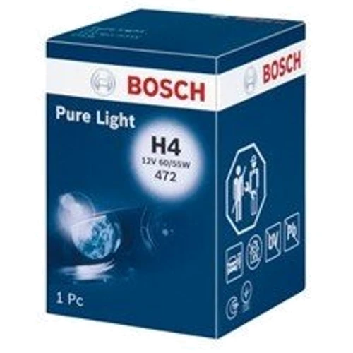 Галогенная автолампа Bosch H4 Pure Light Standart 12V 55W (1987302041) фото 3