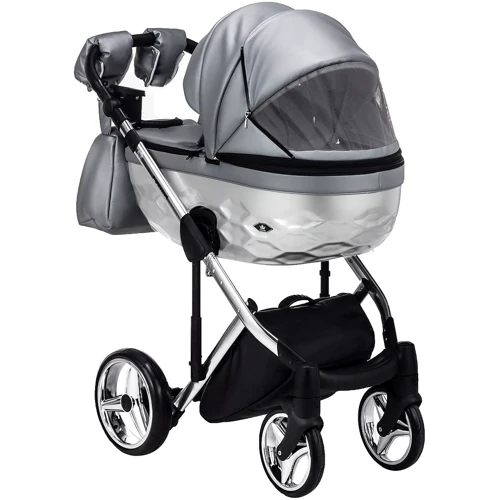 Коляска 2 в 1 Adamex Chantal Star Polar (Chrome) шкіра 100% Star 122 (624718): Ширина шасі 60