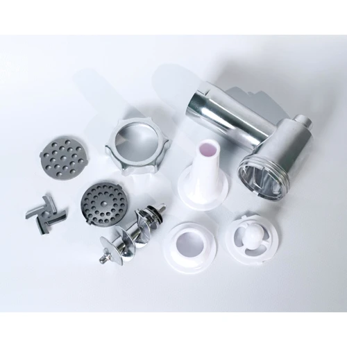 Мясорубка Kumtel HMG-03 White: Дополнительные возможности функция Реверс, Металлическая втулка, Прорезиненные ножки