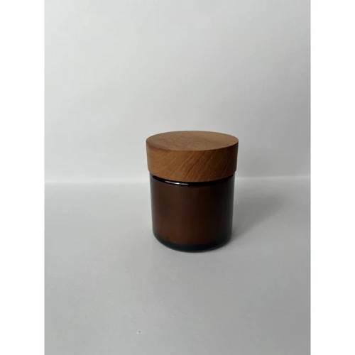 Свічка соєва в склянці Glowing fire, 8х6 см (коричнева склянка)