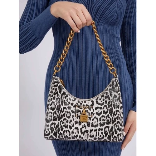 Женская сумка хобо GUESS CENTRE STAGE HOBO черно-белая (HWLB8504020-BWP): Пол Женский