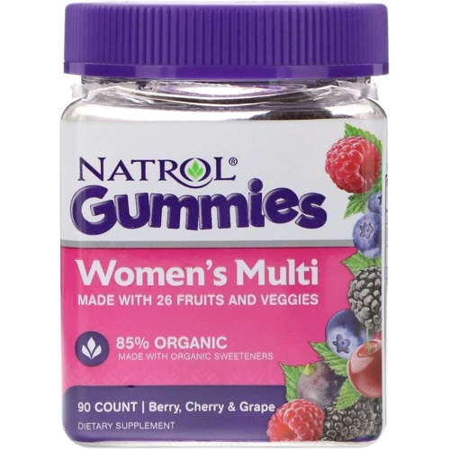 Natrol Gummies Women's Multi 90 Count Berry, Cherry & Grape Мультівітаміни для жінок зі смаком ягід