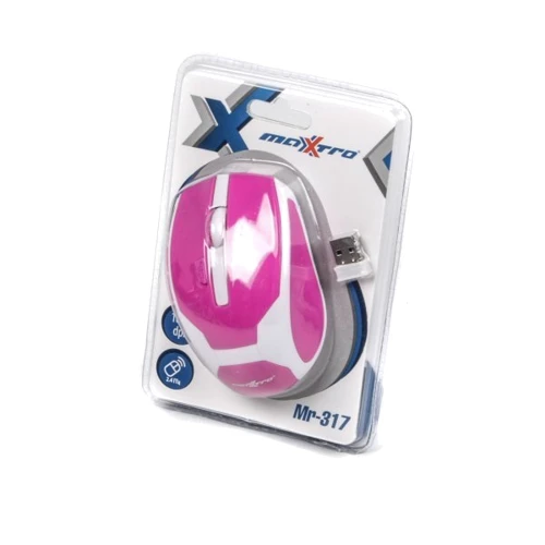 Мышь Maxxter Mr-317 Pink-White (Mr-317-R): Эргономика для правой и левой руки