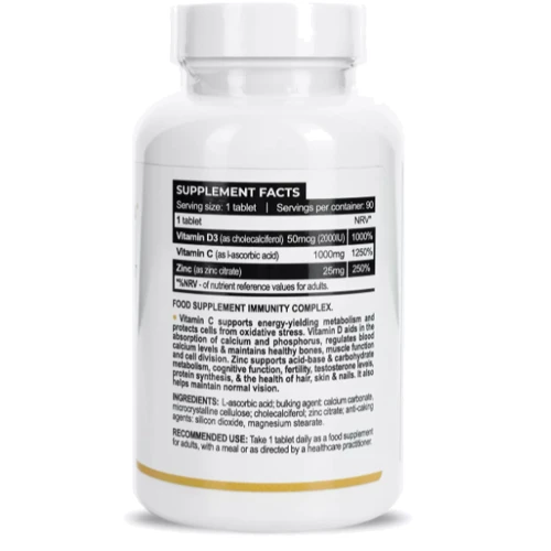 Progress Nutrition Immunity complex Вітамін С 1000 мг + D3 2000 МО + Цитрат цинку 25 мг 90 таблеток: Тип Комплексные