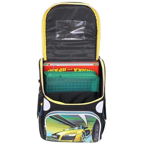 Ранец RAINBOW 9-512 Super Car, 34x26x13см: Корпус рюкзака Каркасный