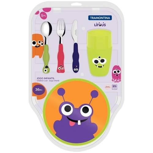Набор детской посуды Tramontina Baby Lirous 5 пр. (23797/001)