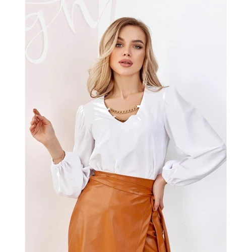 Блуза ISSA PLUS SA-187 42 белая с длинным рукавом