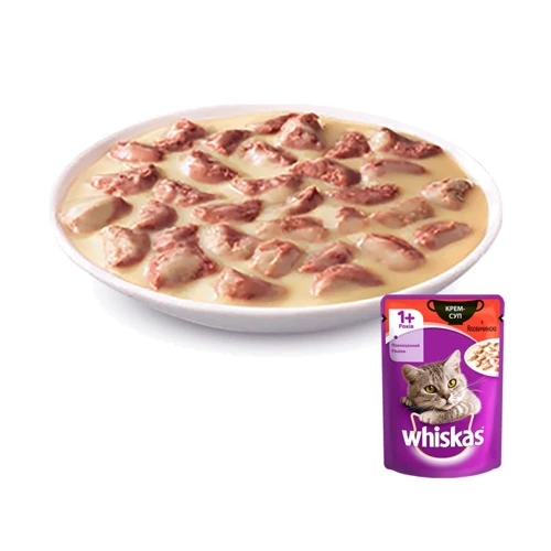 Влажный корм Whiskas для котов Крем-суп с говядиной 28х85 г (4770608255411): Основные ингредиенты Говядина