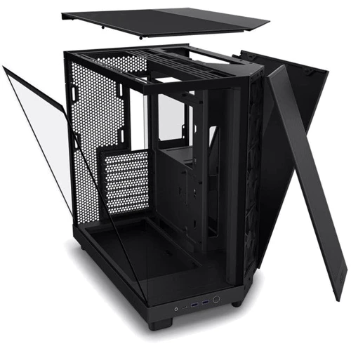 Корпус NZXT H6 Flow All Black (CC-H61FB-01): Матеріал передній панелі сталь