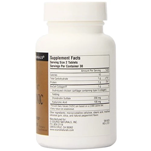 Source Naturals Hyaluronic Acid 50mg, Theanine Serene, Skin Eternal, 60 Tab: Тип L Теанін