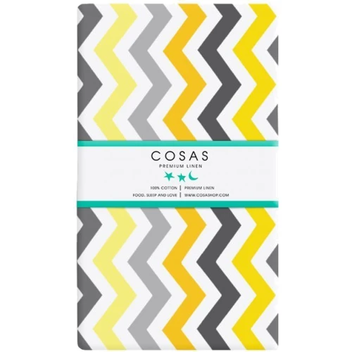 Комплект постельного белья Cosas Ranfors Grey Zig Grey Yellow подростковый 155х215 см (Ranfors_Grey_ZigGreyYellow_155)