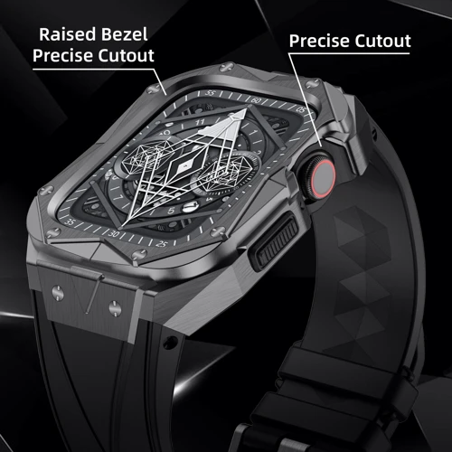 Аксесуар для Watch Rubber TPU with Stainless Steel Case Black/Grey (FLS181113) для Apple Watch 44/45/49mm Ultra фото 6