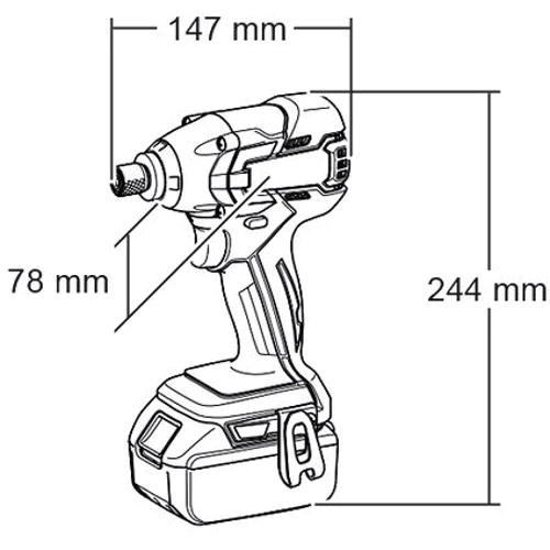 Шуруповерт аккумуляторный Makita BTD129Z: Тип патрона под биты