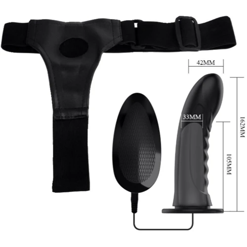 Страпон LYBAILE Pretty Love Marvin Strap-On Harness Vibrating Black 16,2 см