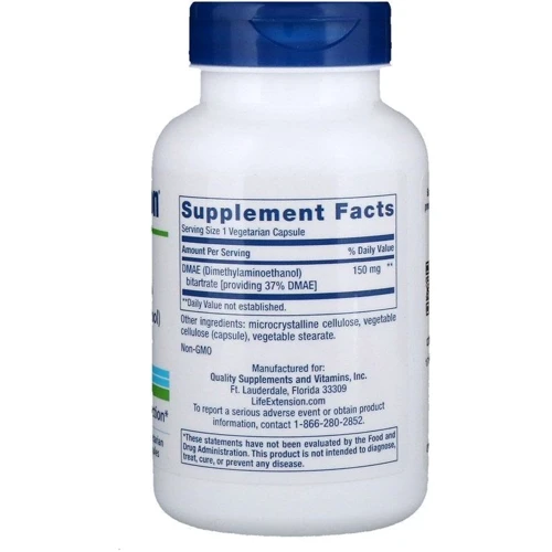 Life Extension DMAE Bitartrate 150 mg 200 Veg Caps діметіламіноетанол: Форма випуску капсули