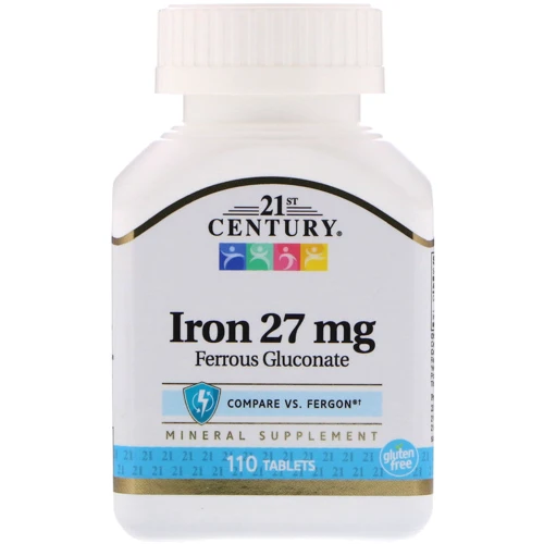 21st Century Iron 27 mg 110 Tablets: Тип Железо