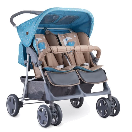 Коляска для двойни Lorelli TWIN (blue/beige moon bear): Возможность установки люльки нет