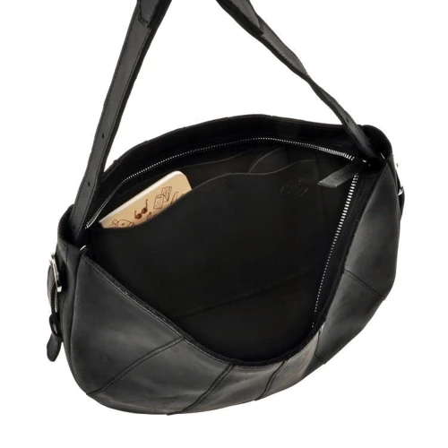 Женская сумка хобо BlankNote черная (BN-BAG-12-g): Фактура Матовая, Гладкая