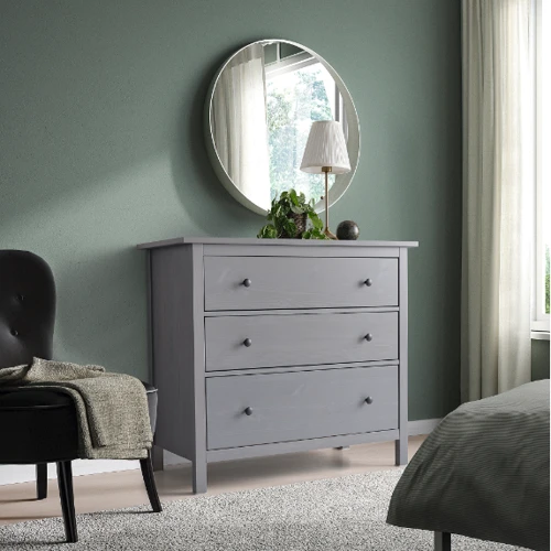 Комод ІКЕА HEMNES 108х96 см серый (304.60811) фото 1
