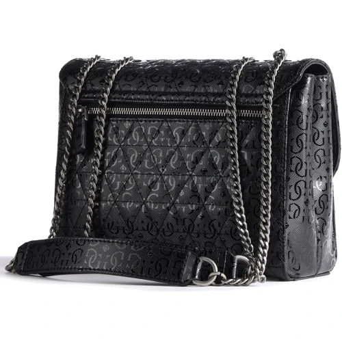 Женская сумка через плечо Guess Wessex Convertible Xbody Flap черная (HWGN8379210-BLA): Тип ручки Плечевой ремень, На цепочке, Без ручки