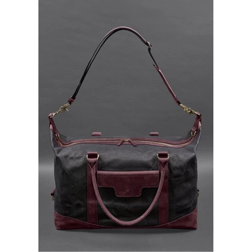Дорожня сумка BlankNote бордова (BN-BAG-53-vin-kr): Фактура Тканая, Гладкая