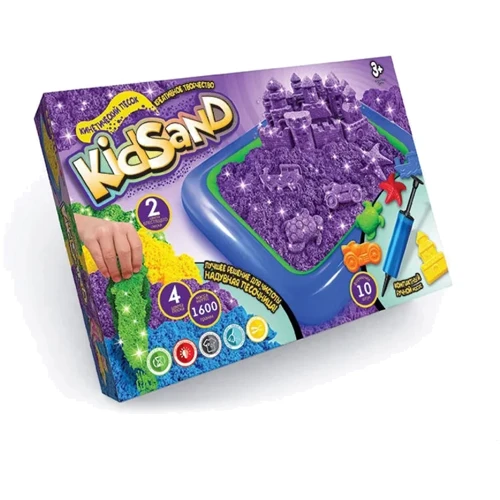 Кинетический песок Danko Toys KidSand 1600г с песочницей (укр) (KS-02-01)