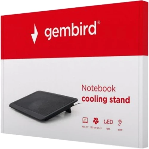 Подставка для ноутбука GEMBIRD 15 1x125 mm fan, black (NBS-1F15-03): Тип охлаждения активное