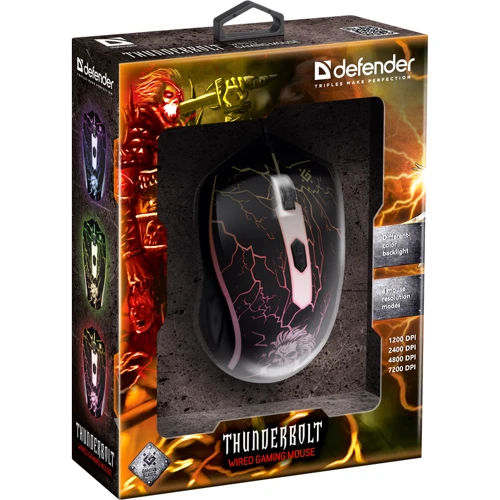Мышь Defender Thunderbolt GM-925 (52925): Эргономика симметричная для левшей