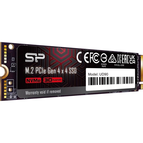 Silicon Power PCIe Gen 4x4 UD90 2280 500GB (SP500GBP44UD9005): Объем 500 ГБ
