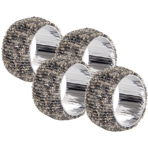 Набір перстень для серветок Lefard 4 шт 5 см сріблястий (877-054): Тип Набір каблучок для серветок