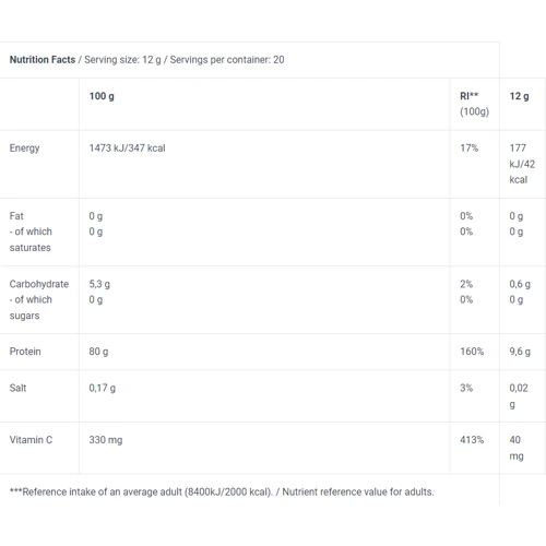 BiotechUSA Marine Collagen 240 g / 20 servings: Форма выпуска Порошок