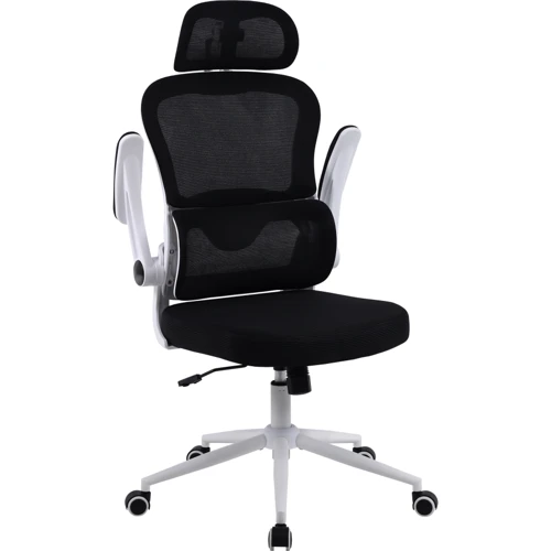 Крісло GT Racer B-5880 White/Black: Оснащення С крестовиной, С колесиками, Подлокотники, Подголовник, Механизм качания