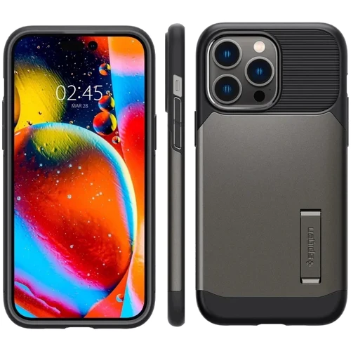 Чехол для iPhone Spigen Slim Armor with MagFit Gunmetal (ACS04646) for iPhone 14 Pro Max фото 8