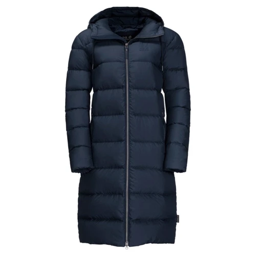 Пуховик Jack Wolfskin Crystal Palace Coat 1204131-1910 46 темно-синий зимний с капюшоном длинный