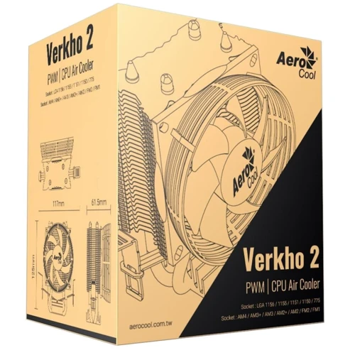 Кулер AeroCool Verkho 2 (4710700955888): Регулировка оборотов широтно-импульсная модуляция (PWM)