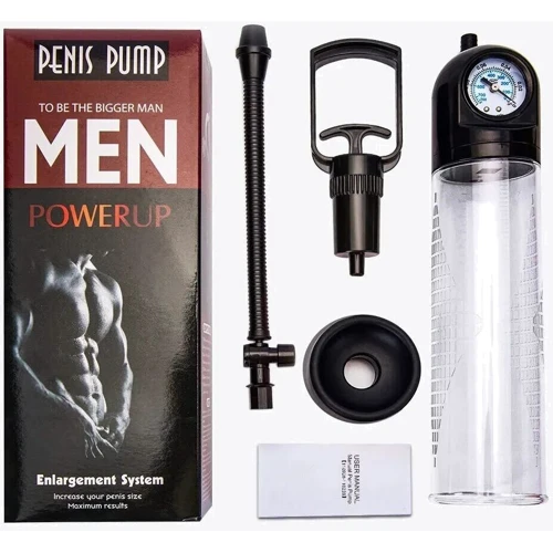 Вакуумная помпа Men Powerup Passion Pump с манометром и ручным насосом