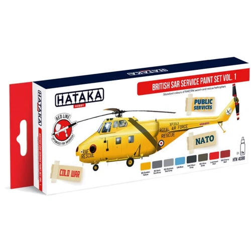 Набір фарб Hataka Hobby Британська пошуково-рятувальна служба ч. 1, 8 шт.