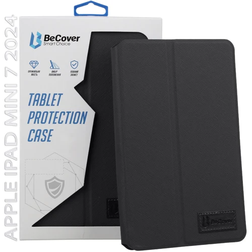 Аксессуар для iPad BeCover Premium Case Black for iPad Mini 7 2024 (712435): Материал искусственная кожа