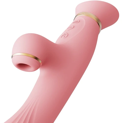 Вибратор с подогревом и вакуумной стимуляцией клитора Zalo - ROSE Vibrator Strawberry Pink