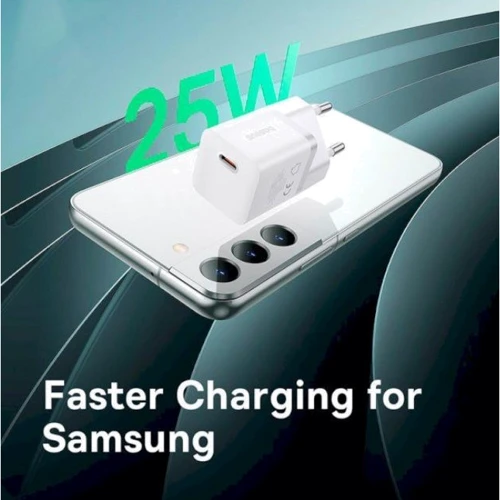 Зарядное устройство Baseus Wall Charger Mini USB-C GaN5 25W White with USB-C Cable (P10110909213-01): Кабель в комплекте USB-C