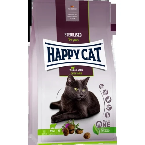 Сухой корм для взрослых стерилизованных кошек Happy Cat Sterilised Weide Lamm со вкусом ягненка 10 кг (70586)