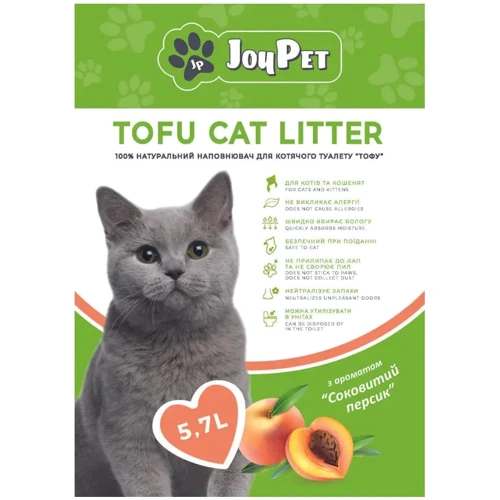 Наполнитель для кошачьего туалета JOYPET TOFU Сочный персик 5.7 л (JPTF55)