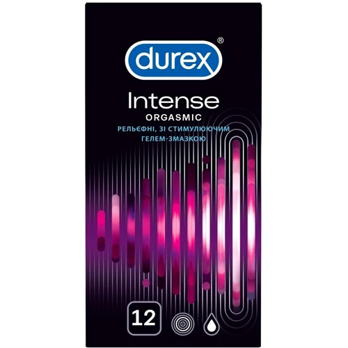 Акционный набор для влюбленных Durex Презервативы латексные со смазкой Intense Orgasmic № 12 + Интимный гель-смазка, INTENSE ORGASMIC 10 ml